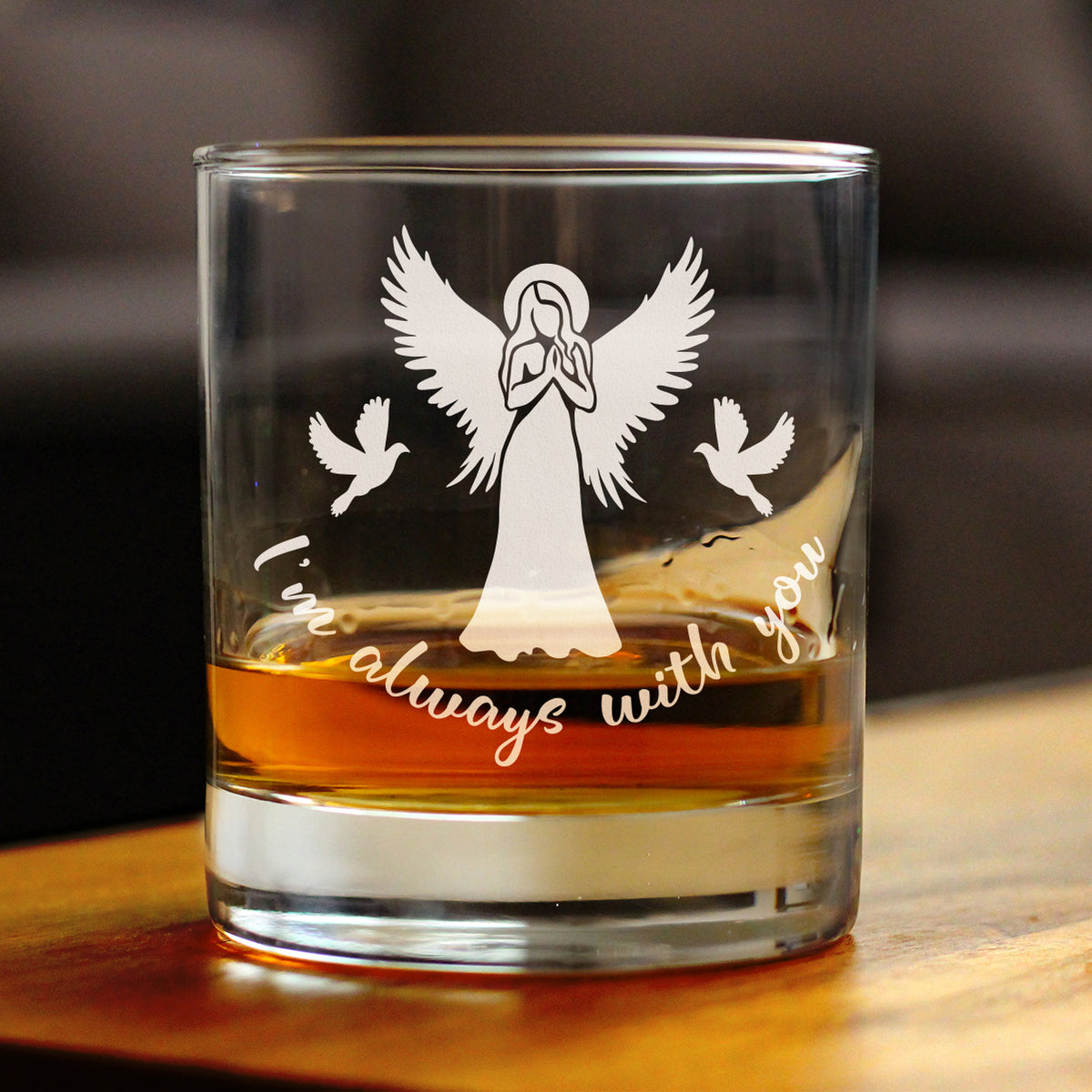 Always With You - Whiskey Rocks Glass Gift - Sympathy Memorial Gifts for Bereavement Loss - 10.25 oz Glasses