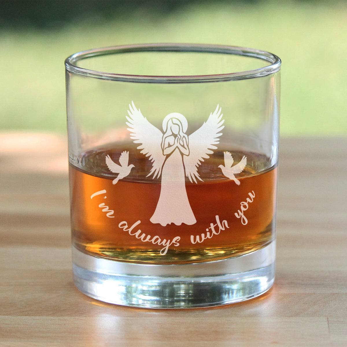 Always With You - Whiskey Rocks Glass Gift - Sympathy Memorial Gifts for Bereavement Loss - 10.25 oz Glasses