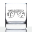 Awesome Since 1985 Engraved Rocks Glass Gifts 40th Birthday Gift Ideas Weighted Whiskey Glasses - 10.25 oz