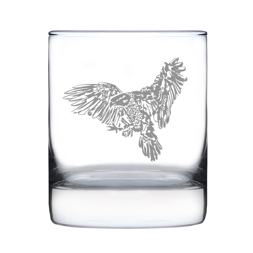 Bald Eagle - Engraved Rocks Glass Patriotic American Decorations and Gifts Weighted Whiskey Glasses - 10.25 oz
