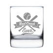 Baseball Gifts for Coaches - Engraved Rocks Glass - Best Coach Ever - Weighted Whiskey Glasses - 10.25 oz