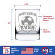 Soccer Gifts for Coaches - Engraved Rocks Glass - Best Coach Ever - Weighted Whiskey Glasses - 10.25 oz