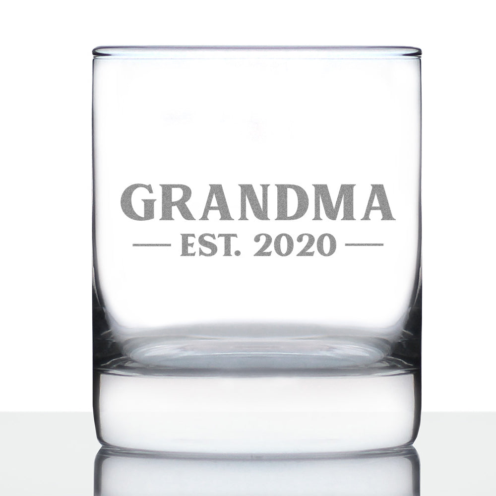 Grandma Est. 2020 -  Bold - 10 Ounce Rocks Glass