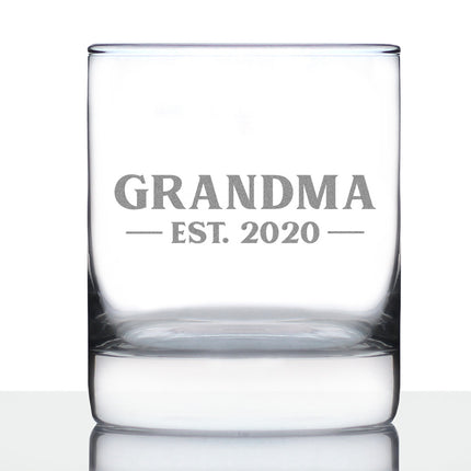 Grandma Est. 2020 -  Bold - 10 Ounce Rocks Glass