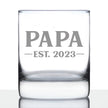 Papa Est. 2023 - Bold - 10 Ounce Rocks Glass