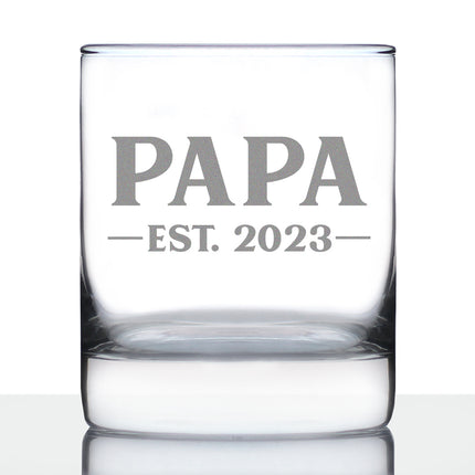 Papa Est. 2023 - Bold - 10 Ounce Rocks Glass