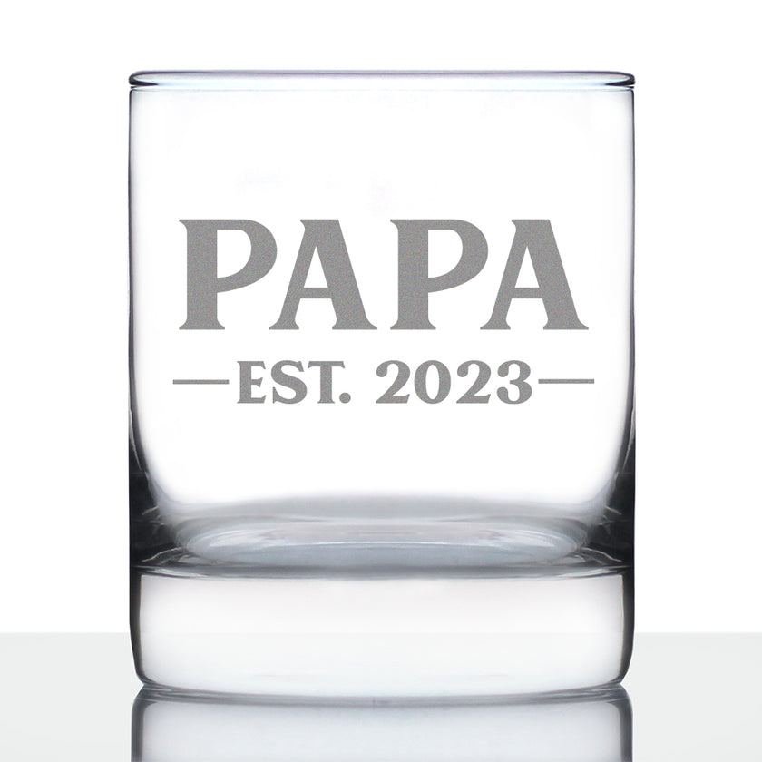 Papa Est. 2023 - Bold - 10 Ounce Rocks Glass