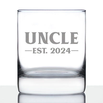 Uncle Est 2024 - Whiskey Rocks Glass Gift for First Time Uncles - Bold 10.25 Oz Glasses