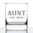 Aunt Est 2025 - New Aunties Whiskey Rocks Glass Gift for First Time Aunts - Bold 10.25 Oz Glasses