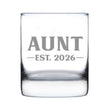 Aunt Est 2026 - Engraved Rocks Glass - New Aunt Gift for First Time Aunts - Bold Weighted Whiskey Glasses - 10.25 oz