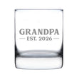 Grandpa Est 2026 - Engraved Rocks Glass - New Grandfather Gift for First Time Grandparents - Bold Weighted Whiskey Glasses - 10.25 oz