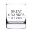 Great Grandpa Est 2026 - Engraved Rocks Glass - New Great Grandfather Gift for First Time Great Grandparents - Bold Weighted Whiskey Glasses - 10.25 oz