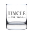 Uncle Est 2026 - Engraved Rocks Glass - New Uncle Gift for First Time Uncles - Bold Weighted Whiskey Glasses - 10.25 oz