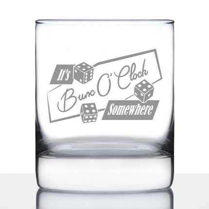 BuncO 'Clock Somewhere Rocks Glass - Bunco Decor and Bunco Gifts for Women - 10.25 Oz Glasses