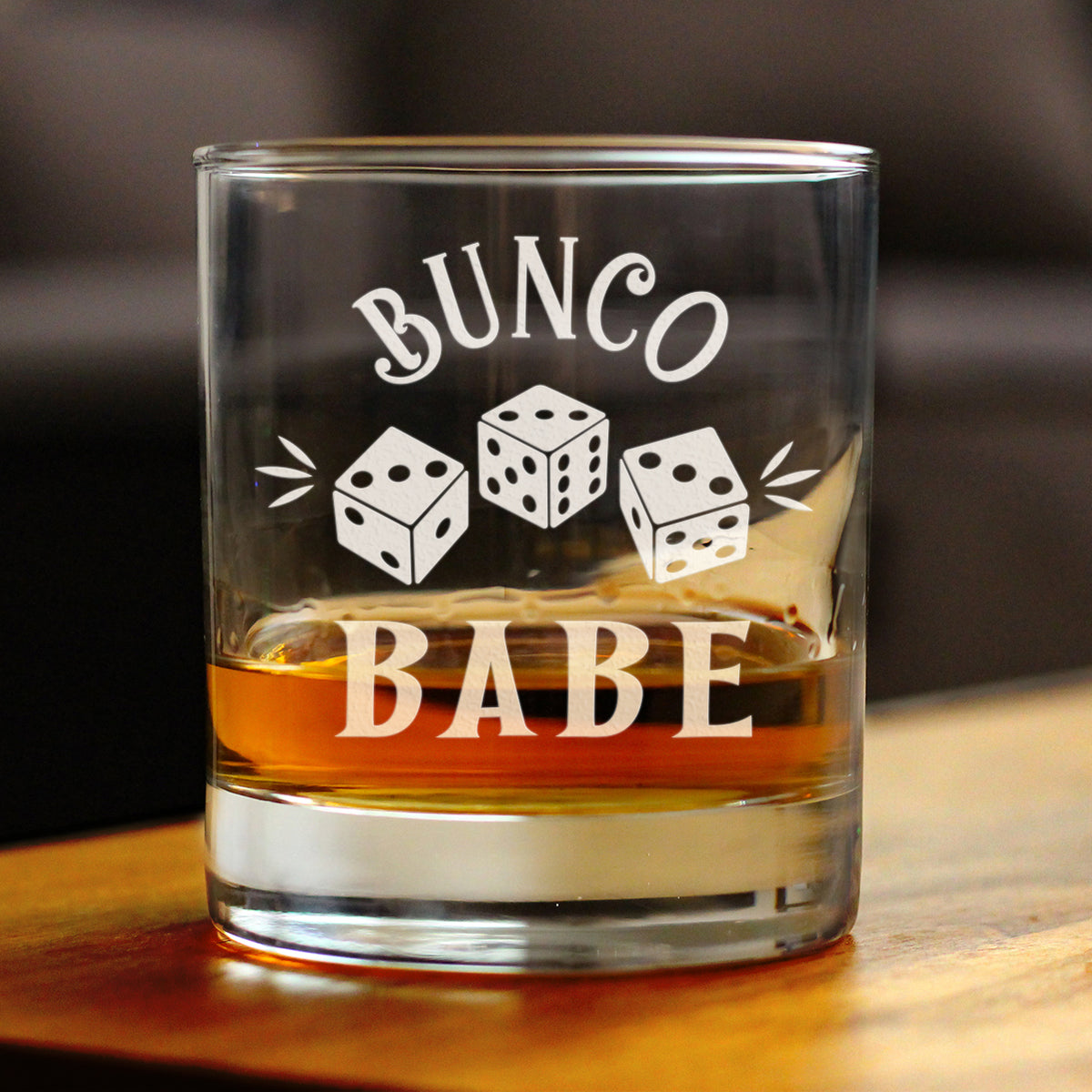 Bunco Babe Rocks Glass - Bunco Decor and Bunco Gifts for Women - 10.25 Oz Glasses