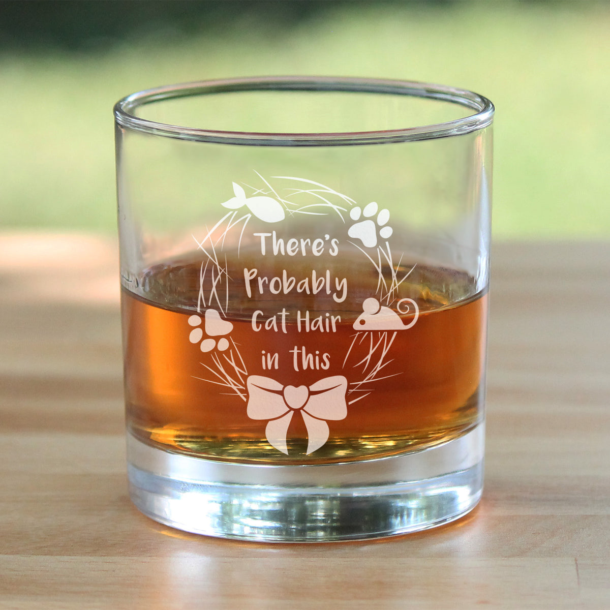 Probably Cat Hair In This - Whiskey Rocks Glass - Funny Cat Gifts for Women &amp; Men - 10.25 oz Glasses