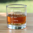 40th Birthday Checklist - Whiskey Rocks Glass Gift - Funny Bday Gifts for Women and Men Turning 40 - 10.25 oz Glasses