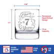 Cheers to 7 Years - Whiskey Rocks Glass Gifts for Women & Men - 7th Anniversary Party Decor - 10.25 Oz Glasses