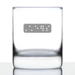 Braille Cheers Rocks Glass - Fun Braille Gifts for Braille Teachers and Visually Impaired or Blind Braille Readers - 10.25 Oz Glasses