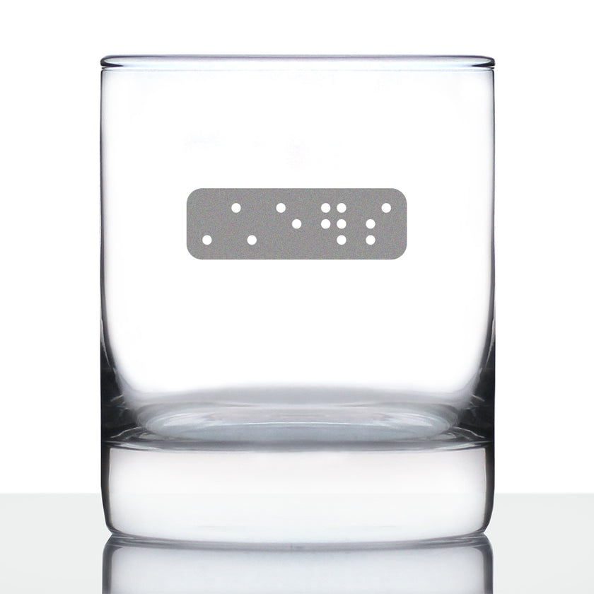 Braille Cheers Rocks Glass - Fun Braille Gifts for Braille Teachers and Visually Impaired or Blind Braille Readers - 10.25 Oz Glasses