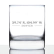 Denver Coordinates - 10 Ounce Rocks Glass