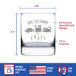 One Cat Short of Crazy - Whiskey Rocks Glass Gift - Funny Cat Gifts for Women and Men - 10.25 oz Glasses