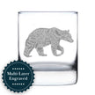 Bear Engraved Rocks Glass - Multi-Layer Engraved Whiskey Glasses - 10.25 oz