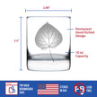 Aspen Leaf Engraved Rocks Glass - Multi-Layer Engraved Whiskey Glasses - 10.25 oz