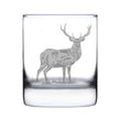 Deer Engraved Rocks Glass - Multi-Layer Engraved Whiskey Glasses - 10.25 oz