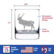 Elk Engraved Rocks Glass - Multi-Layer Engraved Whiskey Glasses - 10.25 oz