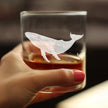 Whale Engraved Rocks Glass - Multi-Layer Engraved Whiskey Glasses - 10.25 oz