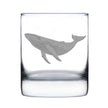 Whale Engraved Rocks Glass - Multi-Layer Engraved Whiskey Glasses - 10.25 oz