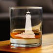 Lighthouse Engraved Rocks Glass - Multi-Layer Engraved Whiskey Glasses - 10.25 oz