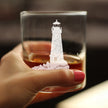 Lighthouse Engraved Rocks Glass - Multi-Layer Engraved Whiskey Glasses - 10.25 oz
