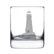 Lighthouse Engraved Rocks Glass - Multi-Layer Engraved Whiskey Glasses - 10.25 oz