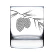 Pinecones Engraved Rocks Glass - Multi-Layer Engraved Whiskey Glasses - 10.25 oz
