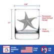 Starfish Engraved Rocks Glass - Multi-Layer Engraved Whiskey Glasses - 10.25 oz