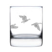 Flying Ducks Engraved Rocks Glass - Full Wrap - Multi-Layer Engraved Whiskey Glasses - 10.25 oz