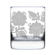 Folk Art Floral Engraved Rocks Glass Hungarian Kalocsa Embroidery Pattern Multi-Layer Engraved Whiskey Glasses - 10.25 oz