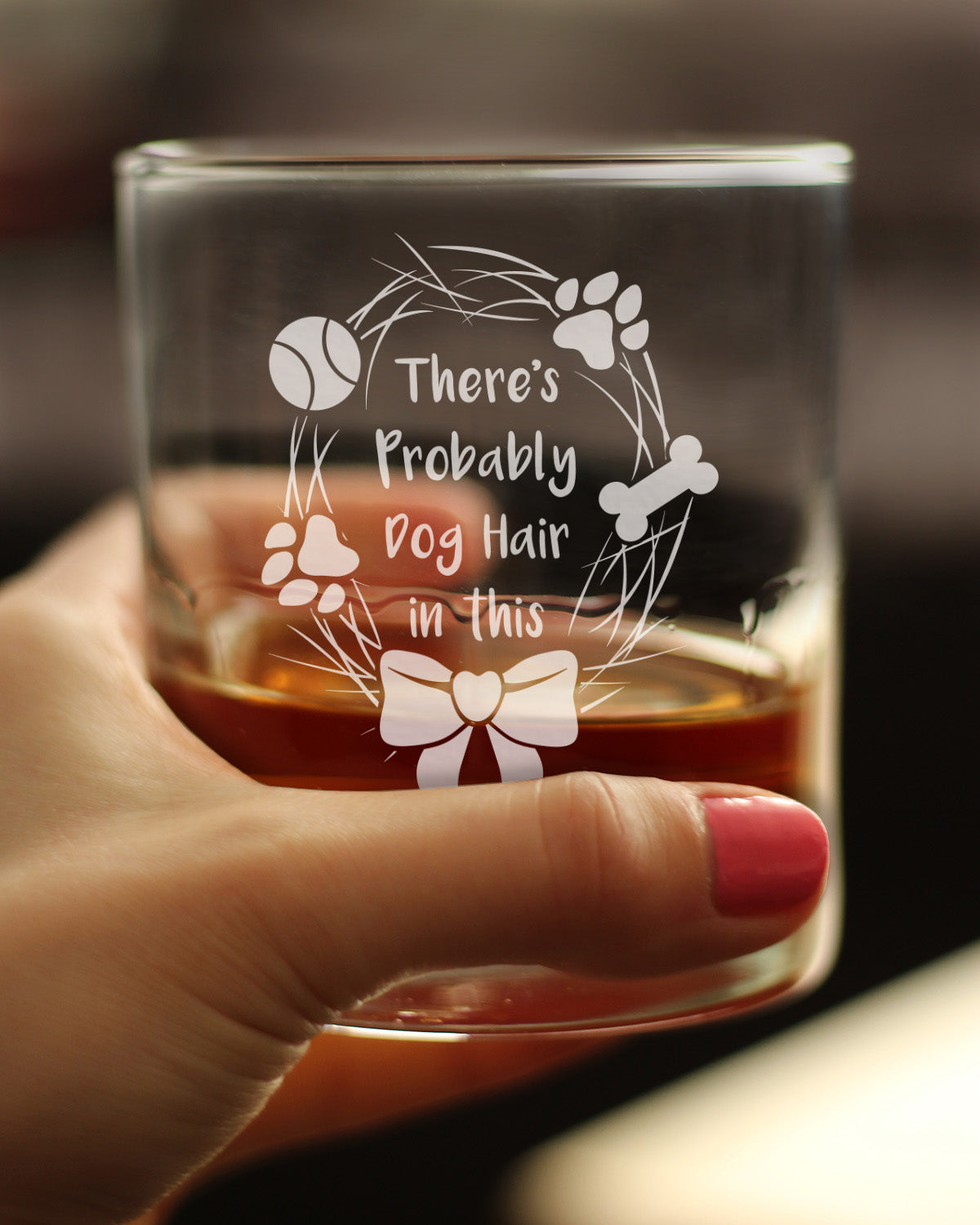 Probably Dog Hair In This - Whiskey Rocks Glass - Funny Dog Gifts for Dog Lovers - 10.25 oz Glasses