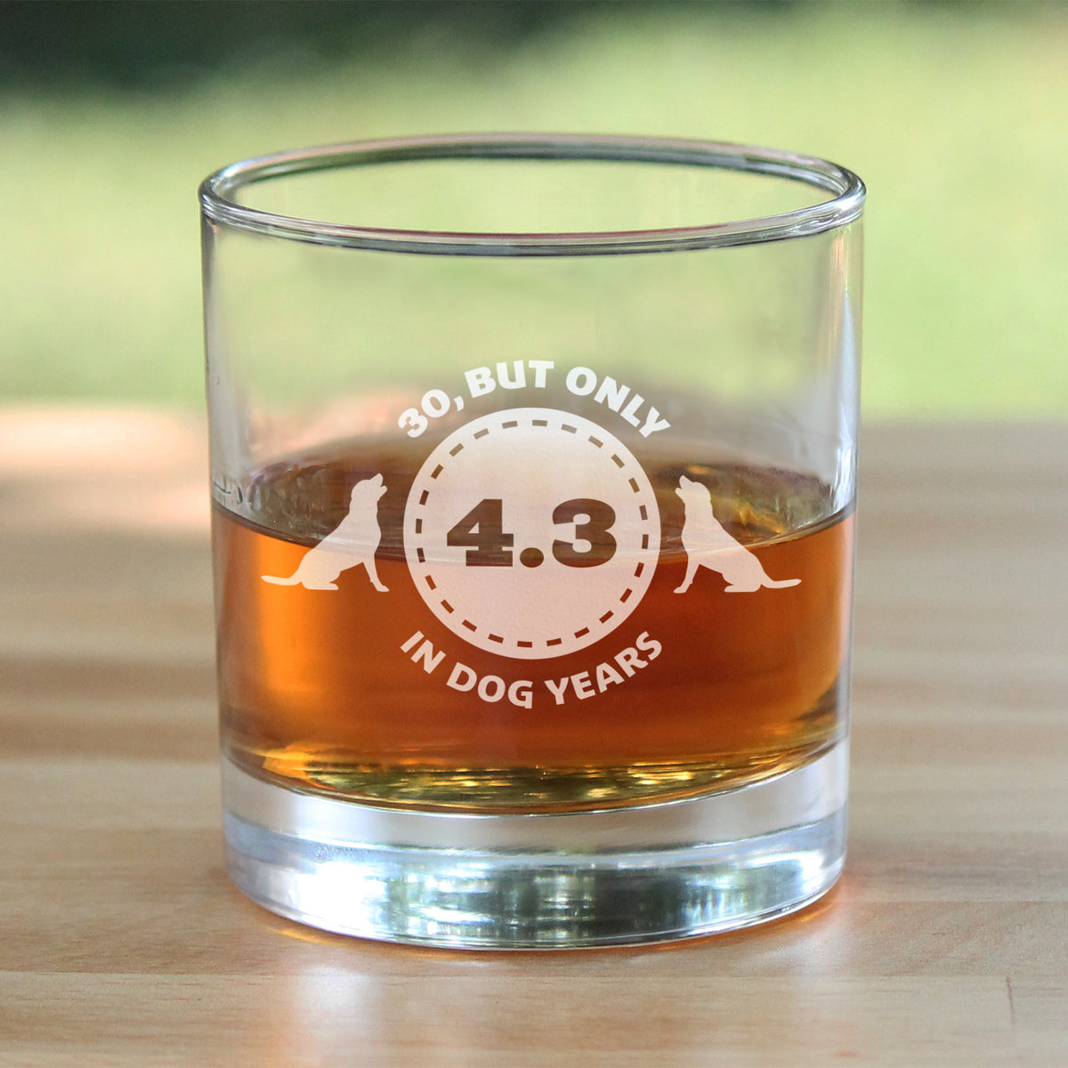 30th Birthday Dog Years - Whiskey Rocks Glass Gift - Unique Funny Bday Gifts for Women and Men Turning 30 - 10.25 oz Glasses