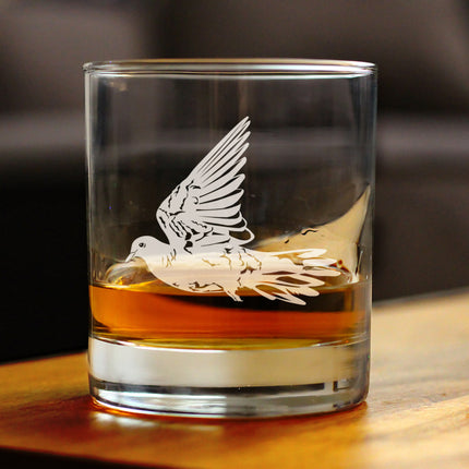 Dove - Engraved Rocks Glass Birds Decor, Accessories and Bird Themed Gifts for Bird Lovers Weighted Whiskey Glasses - 10.25 oz