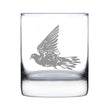 Dove - Engraved Rocks Glass Birds Decor, Accessories and Bird Themed Gifts for Bird Lovers Weighted Whiskey Glasses - 10.25 oz