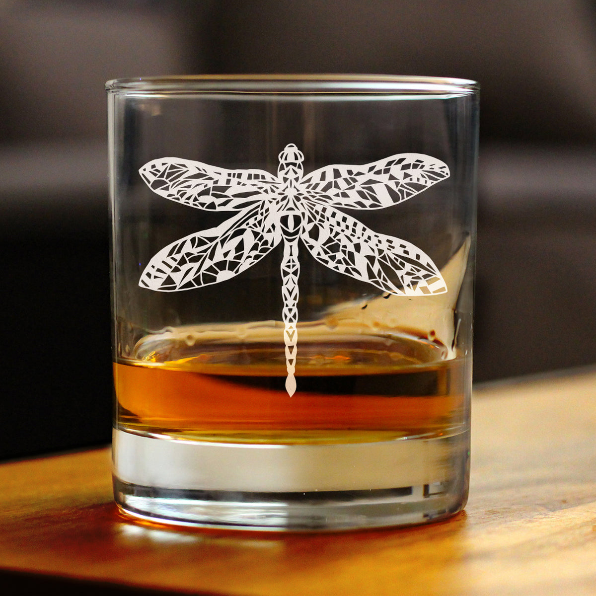 Dragonfly - Whiskey Rocks Glass - Unique Gifts for Women and Men Who Love Dragonflies - 10.25 oz Glasses