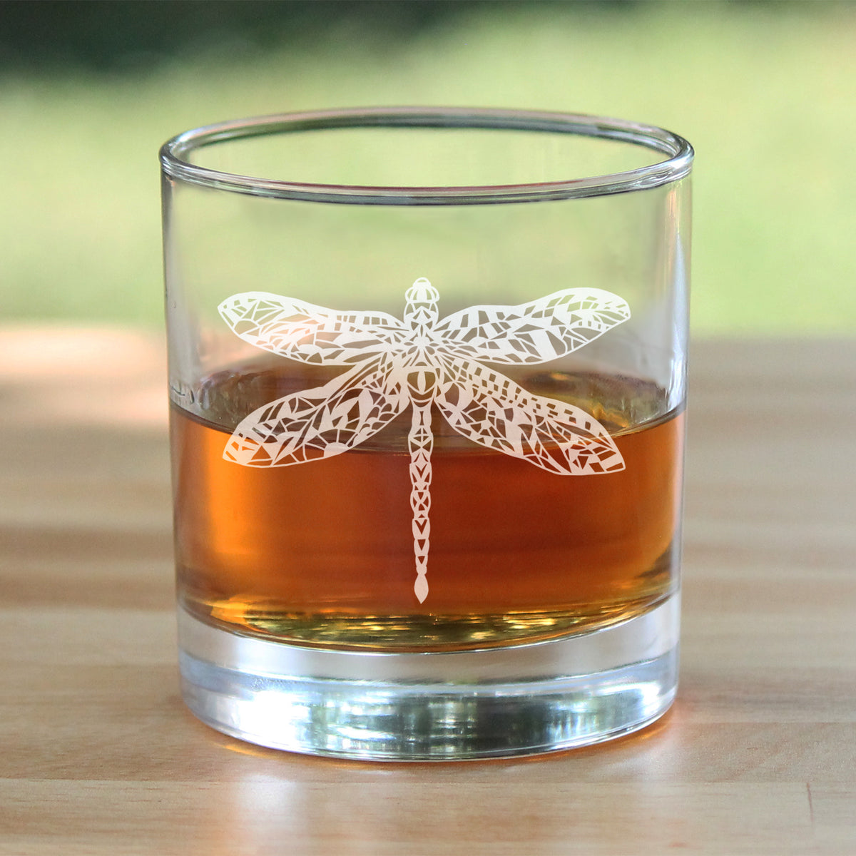 Dragonfly - Whiskey Rocks Glass - Unique Gifts for Women and Men Who Love Dragonflies - 10.25 oz Glasses