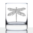 Dragonfly - Whiskey Rocks Glass - Unique Gifts for Women and Men Who Love Dragonflies - 10.25 oz Glasses