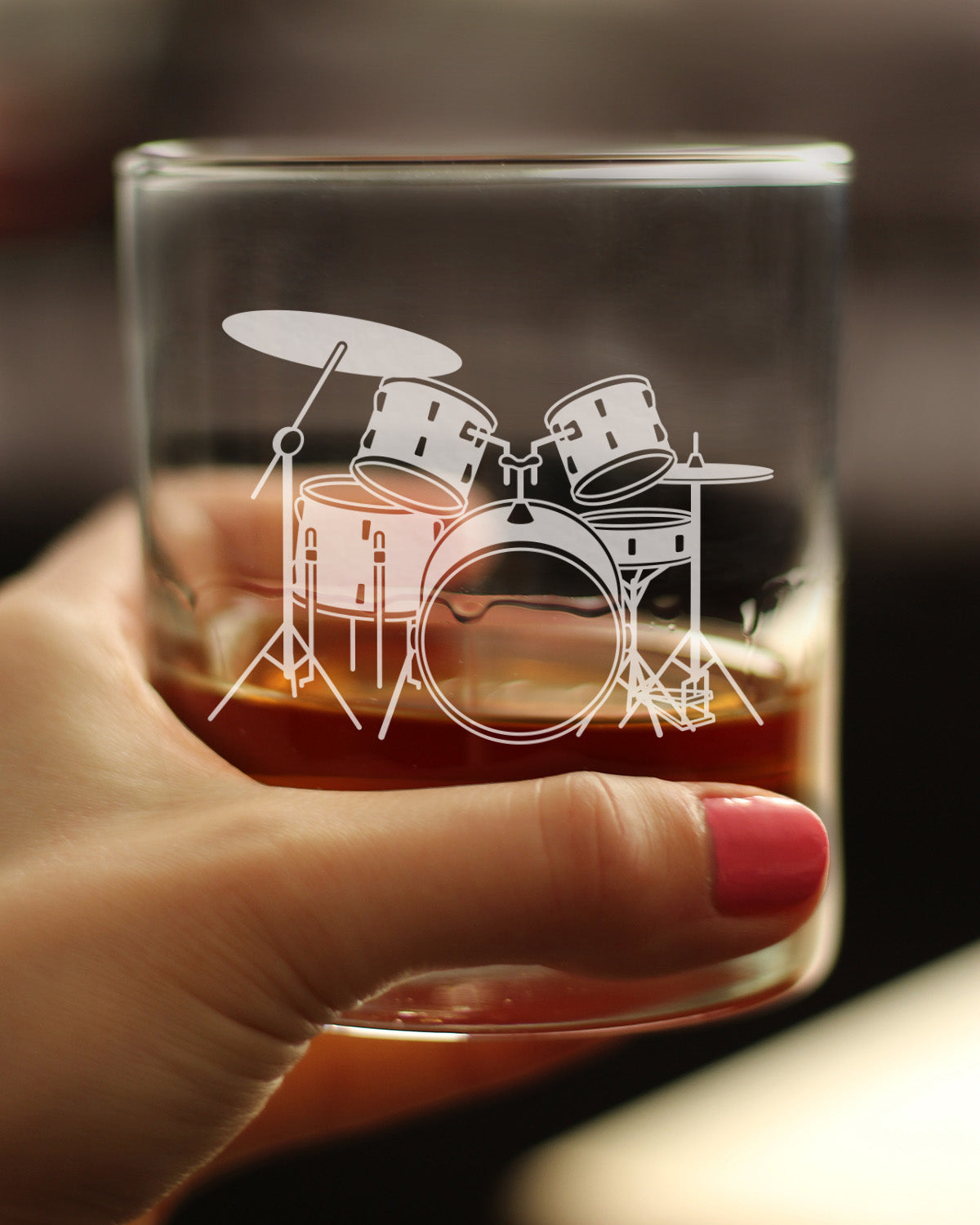 Drums Rocks Glass - Music Gifts for Drum Players, Teachers and Musical Accessories for Musicians that Play Drums - 10.25 Oz Glasses