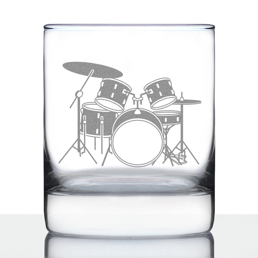 Drums Rocks Glass - Music Gifts for Drum Players, Teachers and Musical Accessories for Musicians that Play Drums - 10.25 Oz Glasses