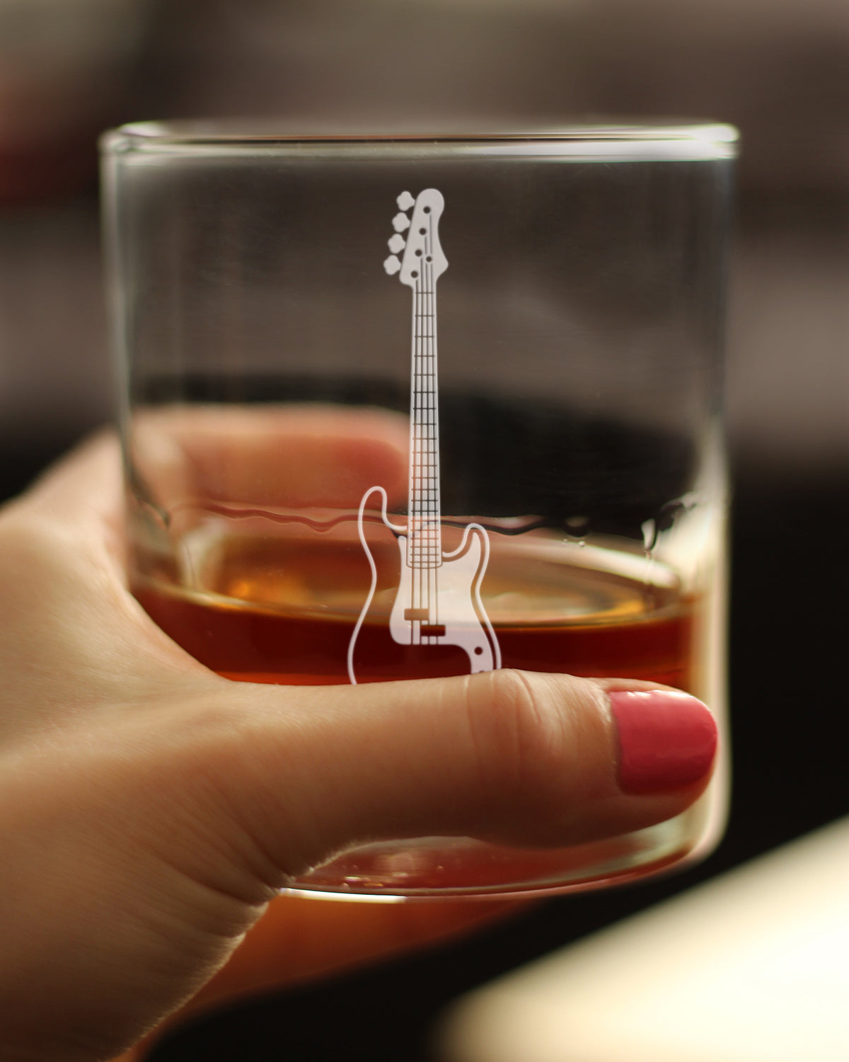 Electric Bass Rocks Glass - Music Gifts for Bass Players, Teachers and Musical Accessories for Musicians that Play Bass Guitar - 10.25 Oz Glasses