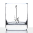 Electric Bass Rocks Glass - Music Gifts for Bass Players, Teachers and Musical Accessories for Musicians that Play Bass Guitar - 10.25 Oz Glasses